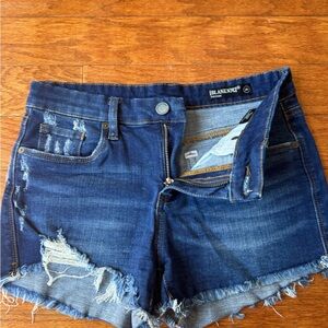 Blank NYC Medium-Dark Blue Distressed Jean Shorts
